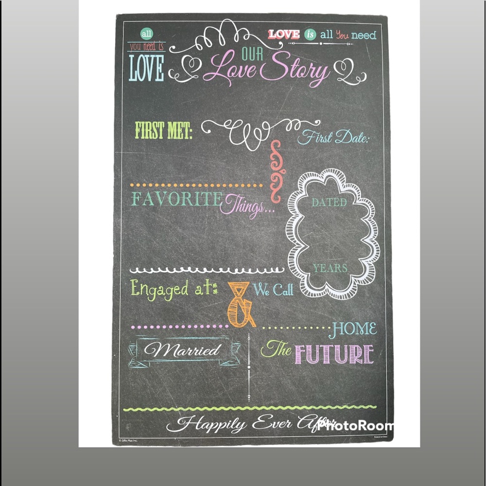 Wedding Memories Chalkboard 11x17